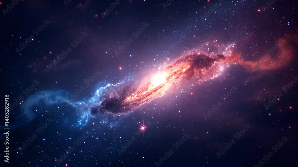 Obraz premium“Colorful Spiral Galaxy in Deep Space with Stars and Nebula”