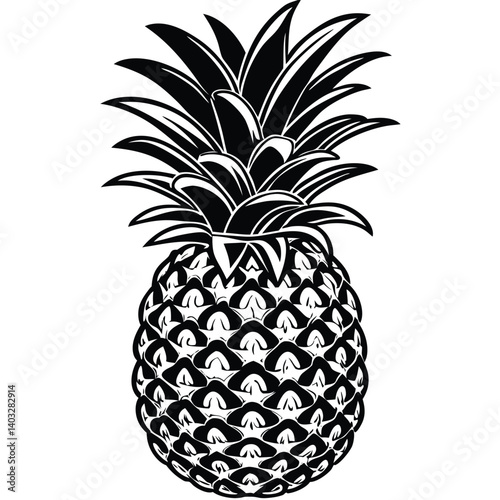 Pineapple silhouette icon vector image (18).eps