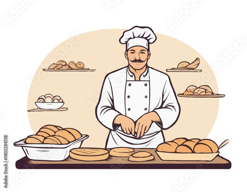 Boulangerie artisanale: artisan chef mains pétrissage de la pâte