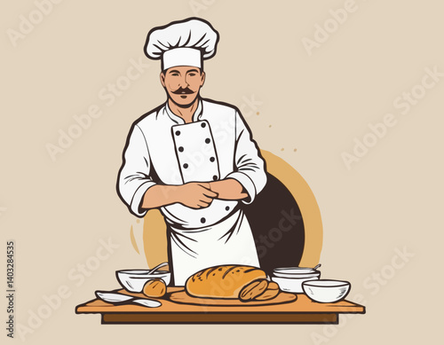 Boulangerie artisanale: artisan chef mains pétrissage de la pâte