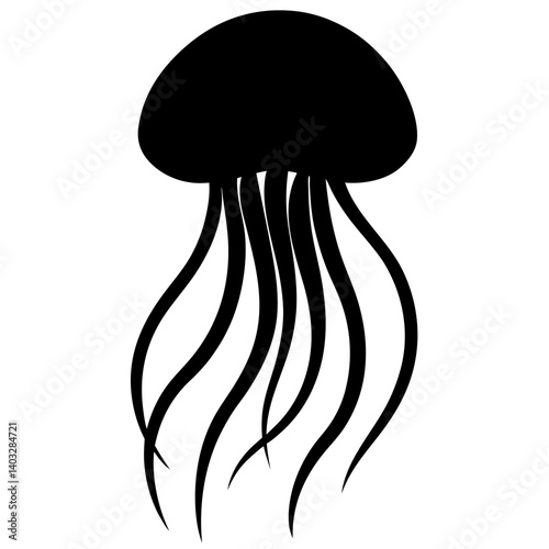 Black silhouette of a jellyfish