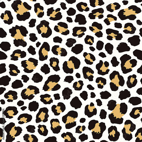 Irregular Black Spots on White Background Creating Wild Theme