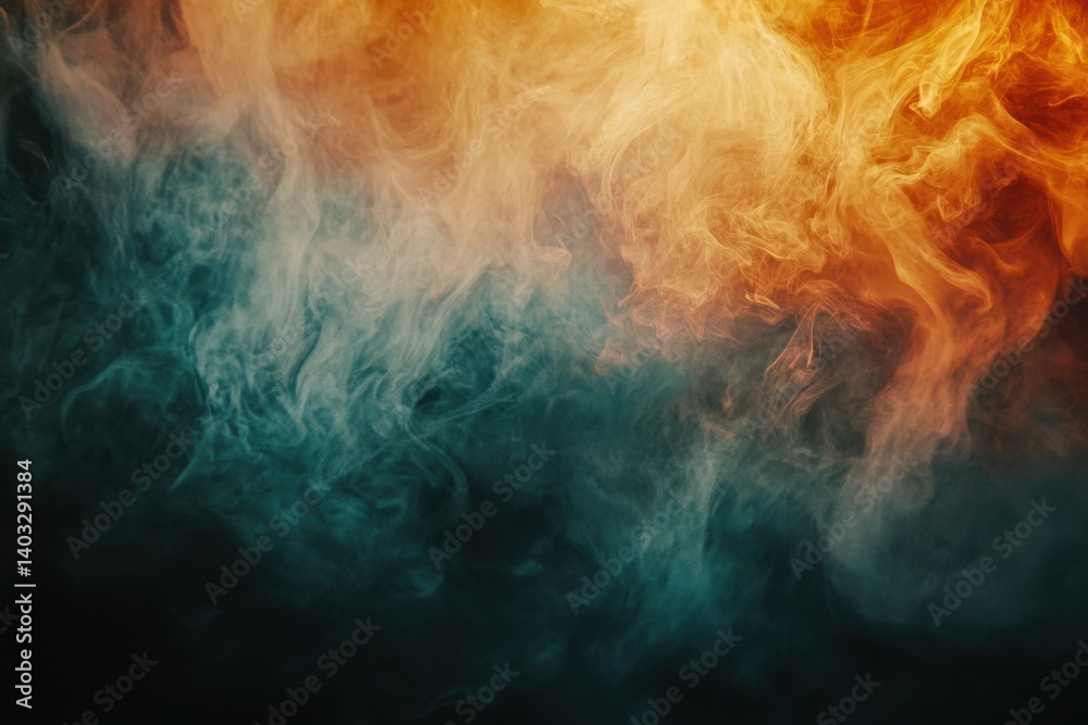 Fototapeta premium Abstract artwork featuring blended vibrant colors and swirling cloud formations