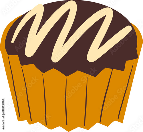 Chocolate Cupcake with Drizzle