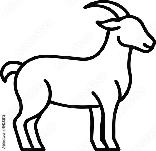 Goat outline vector illustration