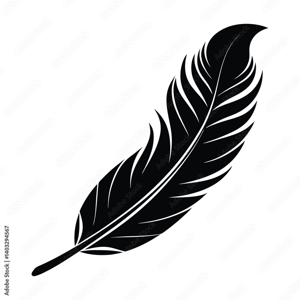 Obraz premium A feather as a road for walking on white background.