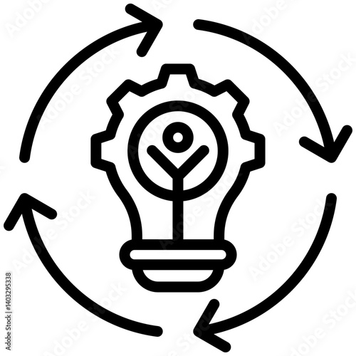Creative process icon for strategy and management, website, application, printing, document, poster design, etc