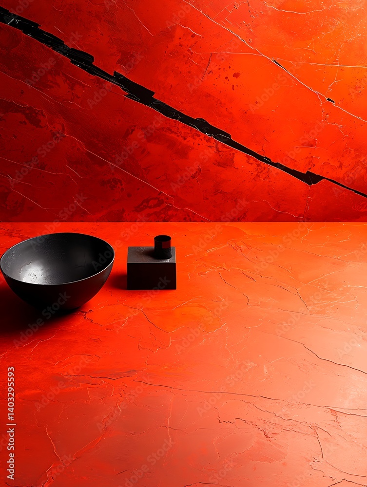Red Wall Decor Display