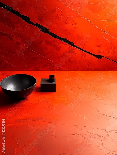 Obraz na płótnie Red Wall Decor Display w salonie