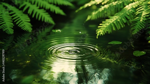 Obraz na płótnie Ripples in Forest Pond w salonie