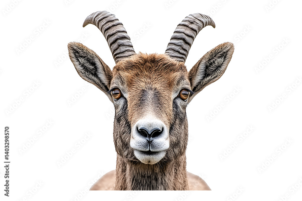 Ibex Face Shot isolated on transparent background
Ibex Face Shot isolated on transparent background