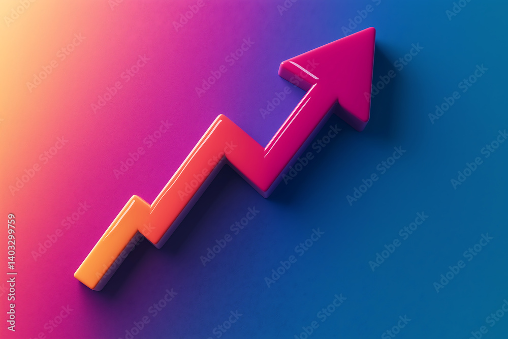 Stock market growth arrow trending up financial success investment rise Stock market growth arrow trending up financial success investment rise