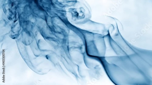 Abstract blue swirling patterns on white background for artistic display