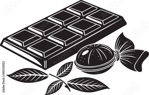 world chocolate day icons, chocolate icon, Modern chocolate clip art, silhouette art, illustration using solid black color and white background