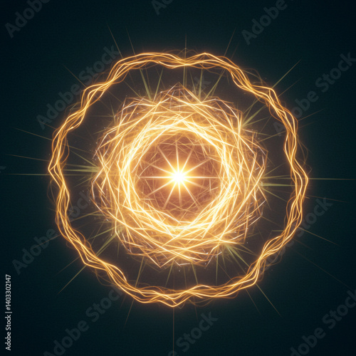 Glowing Circular Mandala wi...