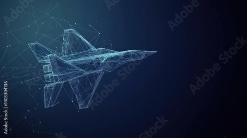 Digital Fighter Jet Flight, Network Background, Technology Concept