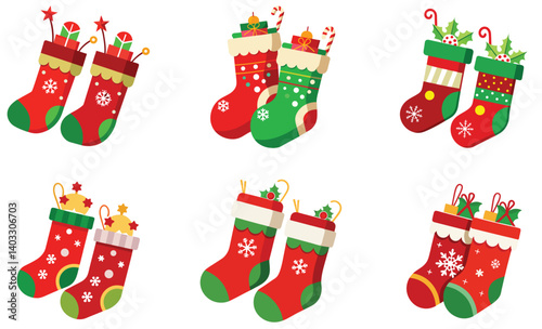 Set of Christmas stockings