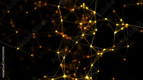 Abstract animation with flickering yellow lights