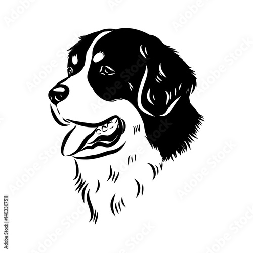 Bernese mountain dog - isolated vector illustration