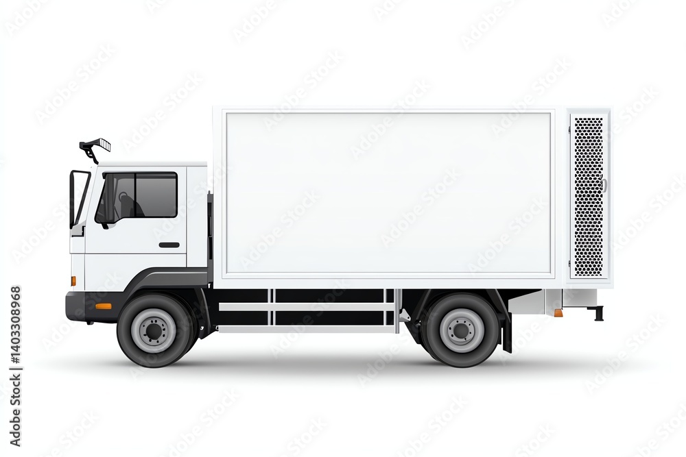 a refrigerated trailer clipart, cold storage transport, realistic vector, isolated on white background a refrigerated trailer clipart, cold storage transport, realistic vector, isolated on white background