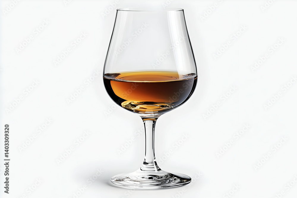Elegant glass of amber liquor on a clean surface, highlighting its rich color and clarity Elegant glass of amber liquor on a clean surface, highlighting its rich color and clarity