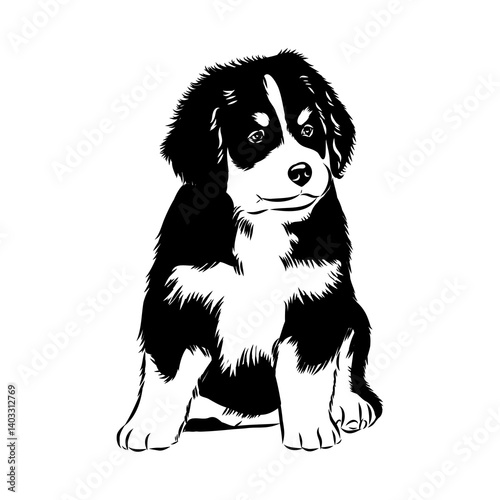 Bernese mountain dog - isolated vector illustration