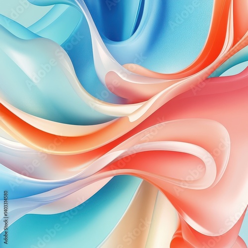 Abstract fluid forms, vibrant colors
