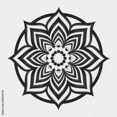 A Simple Yet Elegant Mandala Art with Bold Lines Isolated on Transparent Background, Ideal for Calm and Decorative Design