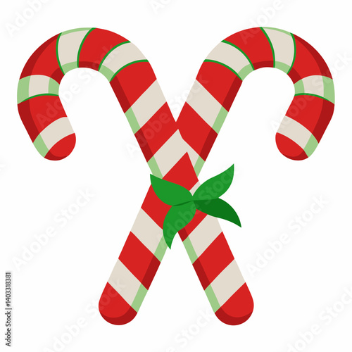 Christmas candy canes isolated on white background