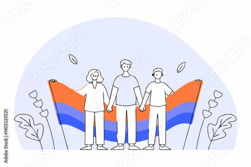 Unity, Togetherness, and Solidarity  People Holding a Symbolic Flag