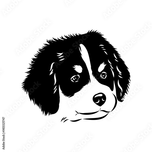 Bernese mountain dog - isolated vector illustration