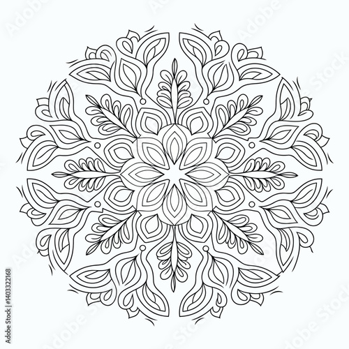 A Cultural Mandala Design with Traditional Indian Elements Isolated on Transparent Background, Ideal for Spiritual Themes