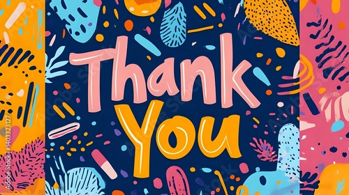 A bright and cheerful graphic element with a big, bold 