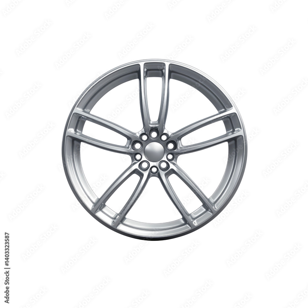 Silver Alloy Wheel Rim Isolated on Transparent Background Silver Alloy Wheel Rim Isolated on Transparent Background