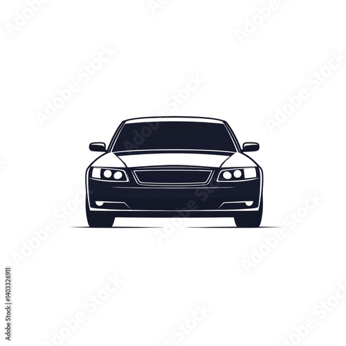 Mysterious Nighttime Car Front View Silhouette