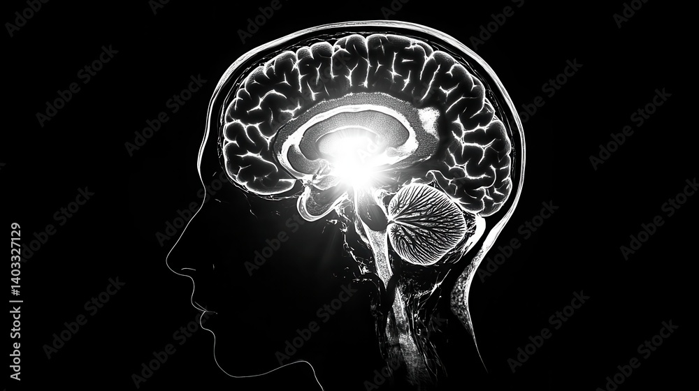 Fototapeta premium Closeup of temporal lobe activity on MRI, neurologist identifying seizure onset