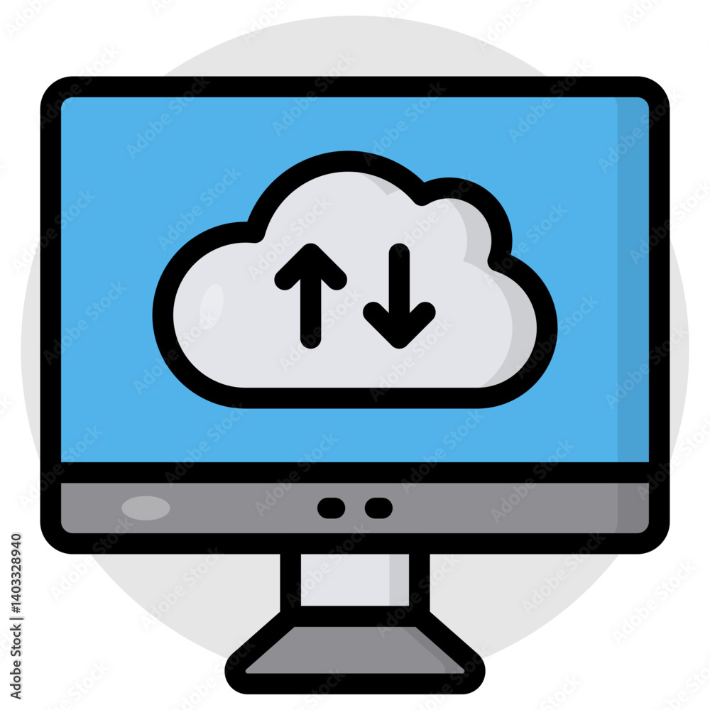Editable design icon of cloud data transfer Editable design icon of cloud data transfer