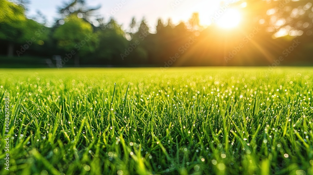 Dew-covered grass at sunrise, glowing in warm light. Perfect for backgrounds, wellness branding, or spring and nature-themed design. Dew-covered grass at sunrise, glowing in warm light. Perfect for backgrounds, wellness branding, or spring and nature-themed design.