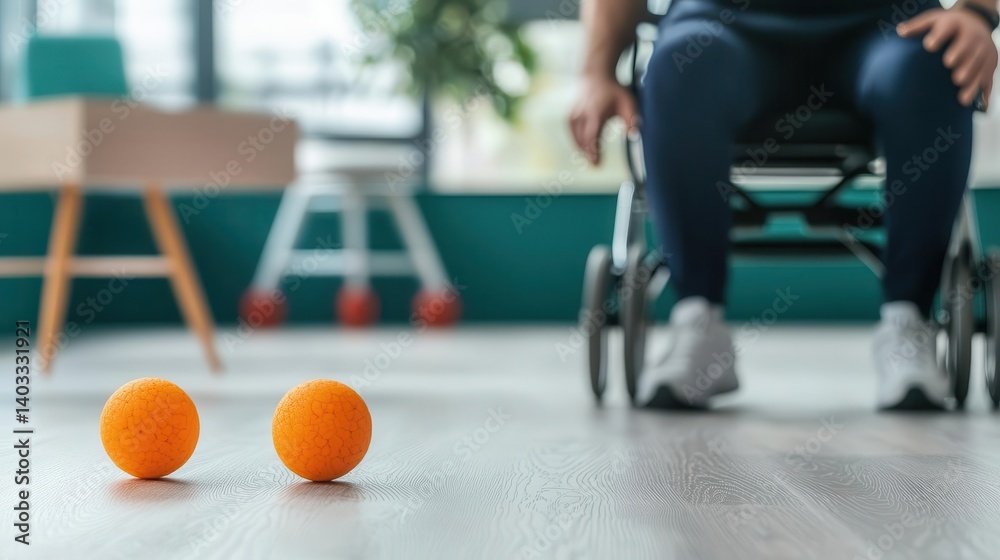 Patient in rehabilitation with neurologist guiding motor function tests Patient in rehabilitation with neurologist guiding motor function tests