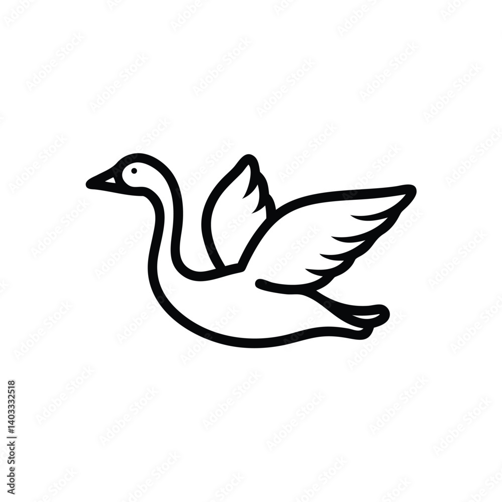 Minimalist Swan Icon Vector Illustration Simple And Elegant Bird Design Outline Minimalist Swan Icon Vector Illustration Simple And Elegant Bird Design Outline