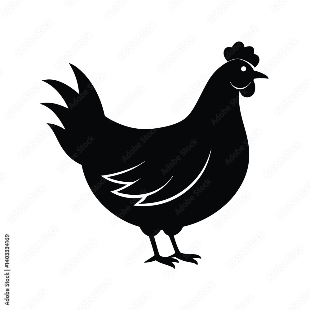 Simple Silhouette of a Chicken Simple Silhouette of a Chicken