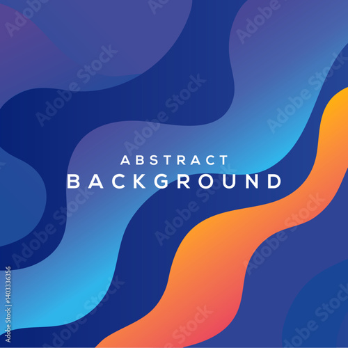 Fluid Gradient Abstract Vector Background with Wavy Organic Shapes
