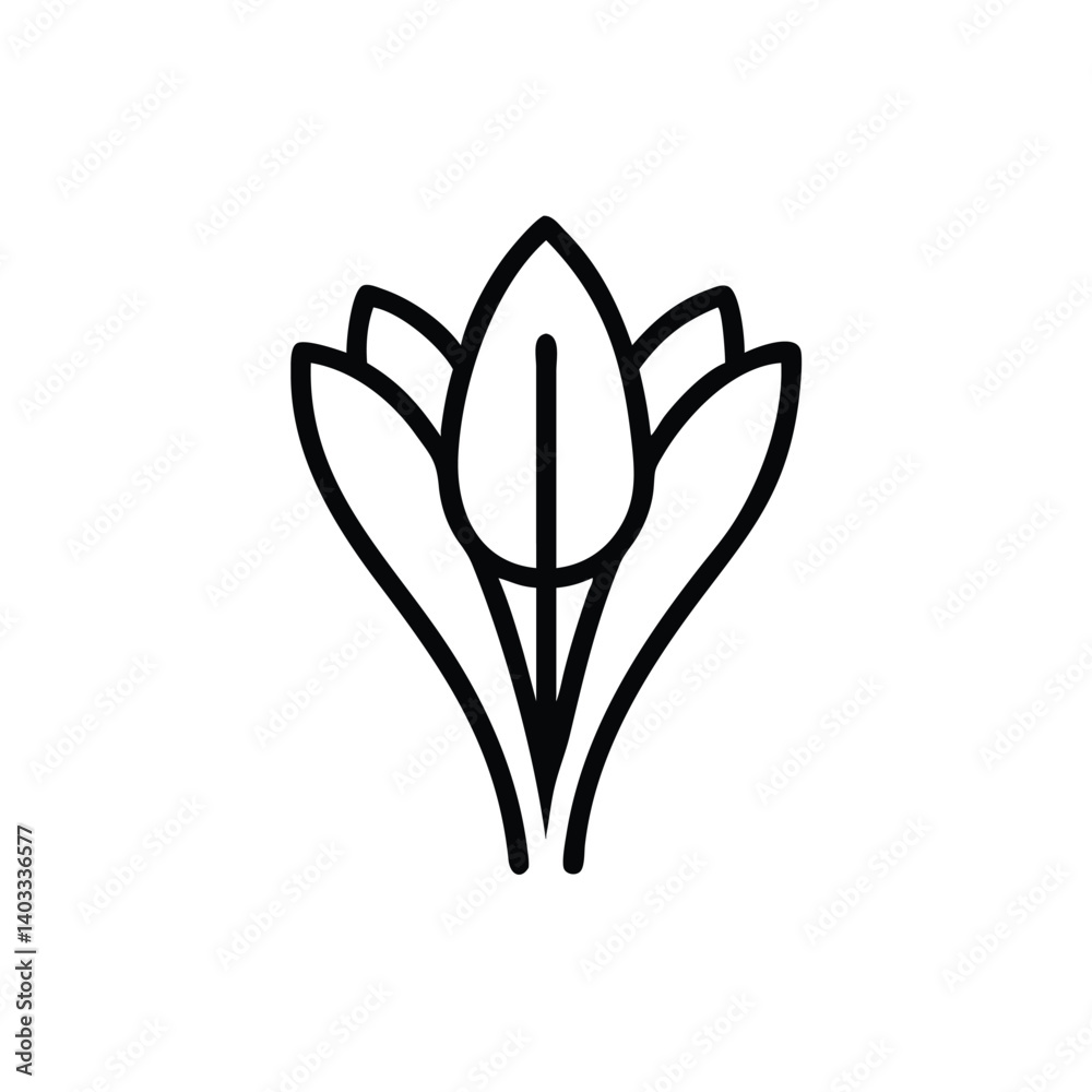 Simple Saffron Flower Vector Icon Minimalist Floral Design Element Illustration Simple Saffron Flower Vector Icon Minimalist Floral Design Element Illustration