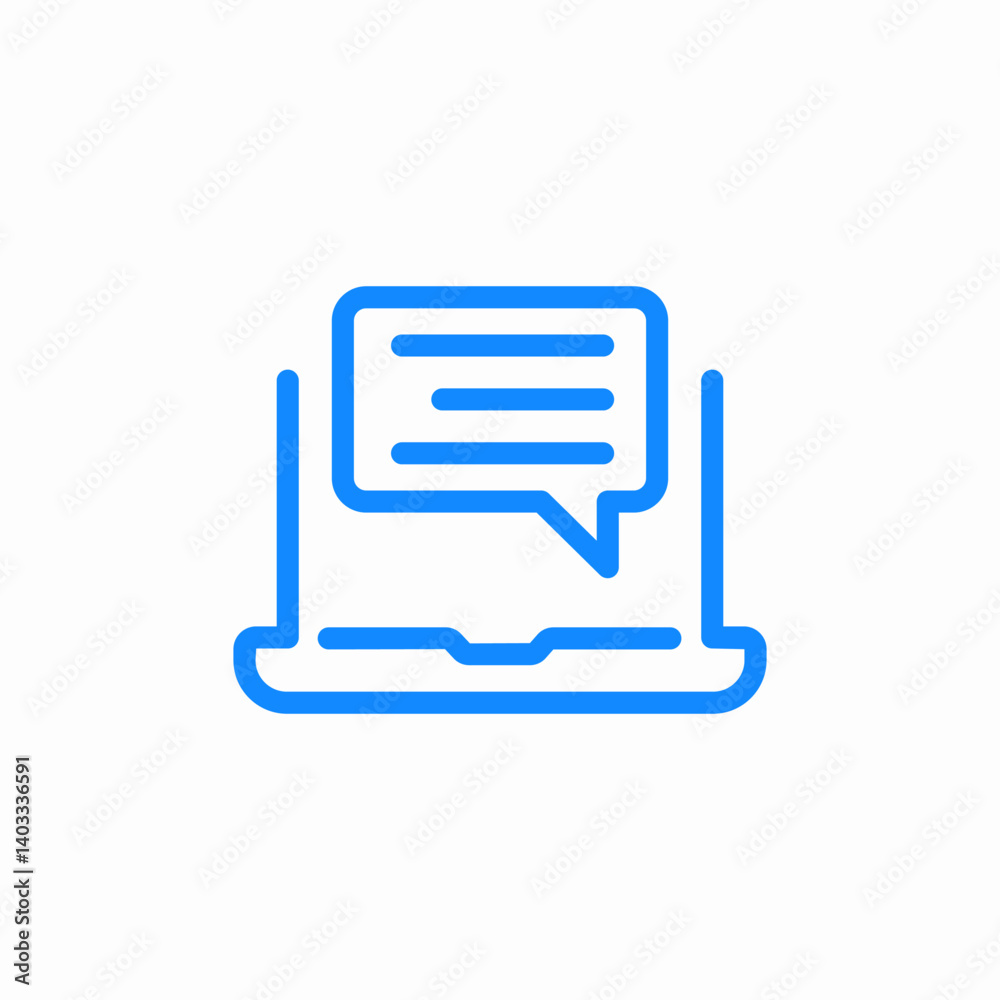 laptop discussion notification icon sign vector laptop discussion notification icon sign vector