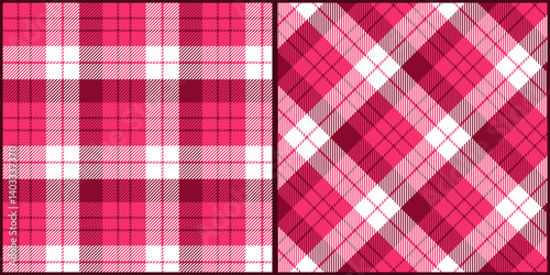 Pink plaid seamless pattern vector. Background graphic tartan fashion design use for print, texture, cloth, fabric, flannel.