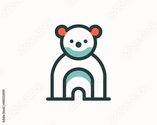 Slika na platnu Soft Color Bear Symbol for Kids’ Clothing Branding
