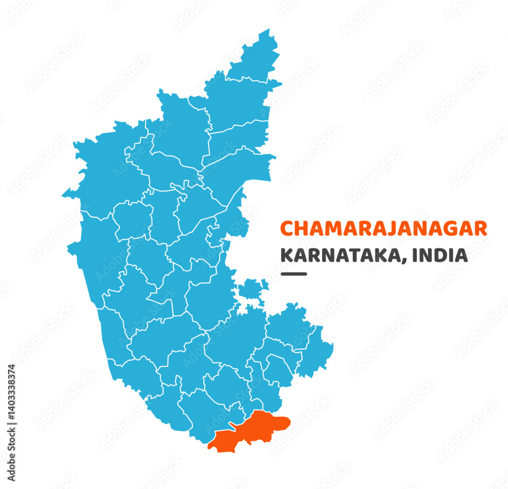 Obraz premium Chamarajanagar district map