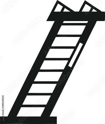 Lift ladder concept vector with silhouette black format  