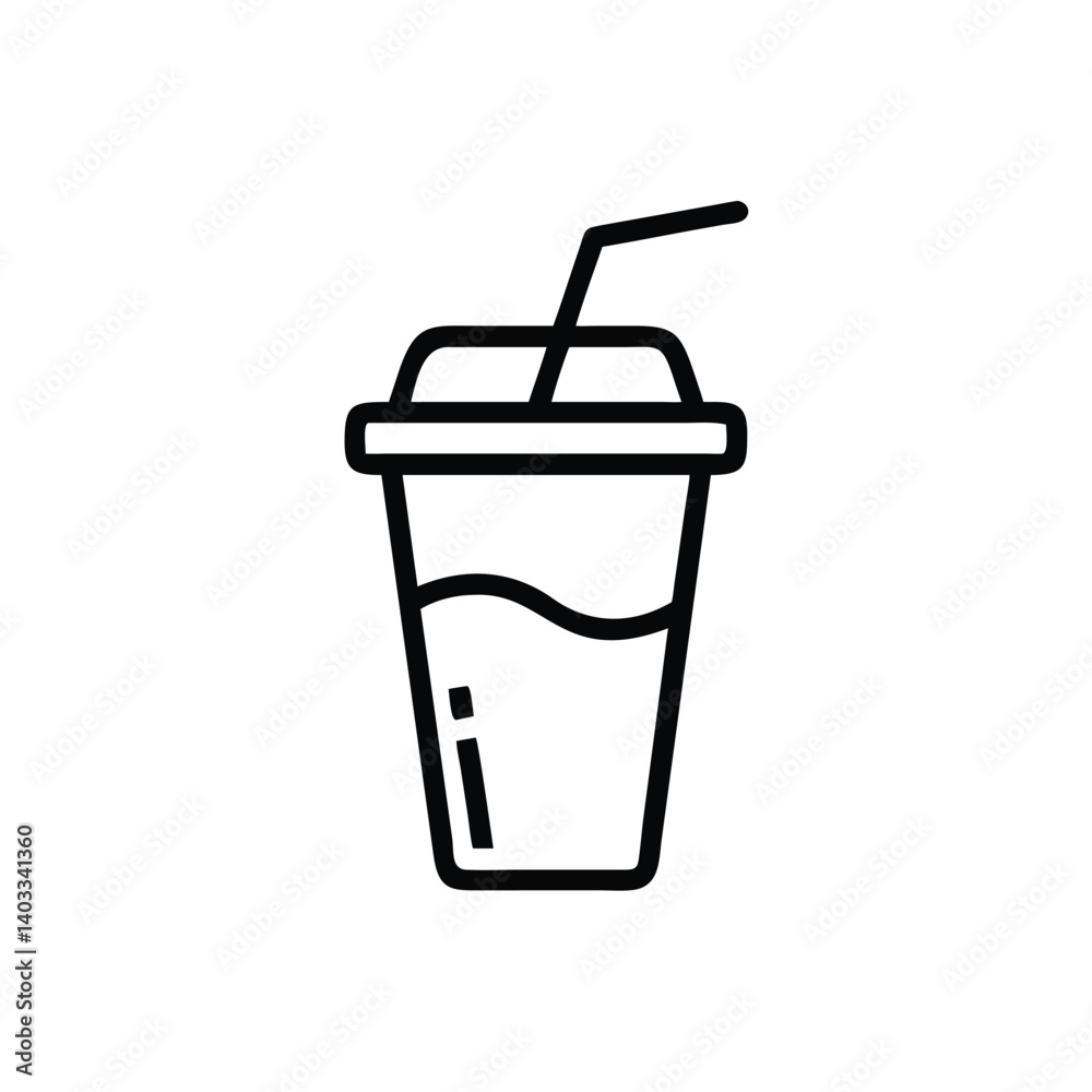 Drink In A Cup Minimalist Line Art Icon For Beverage Concepts Drink In A Cup Minimalist Line Art Icon For Beverage Concepts