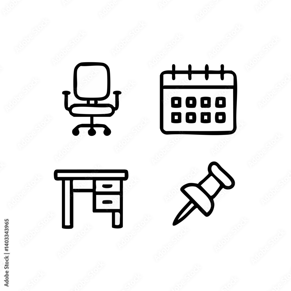 vector illustration of elements with office symbols vector illustration of elements with office symbols